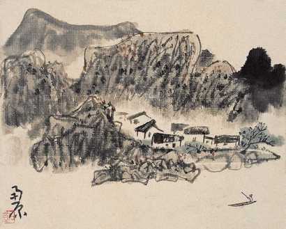 陈子庄 撑渡 立轴